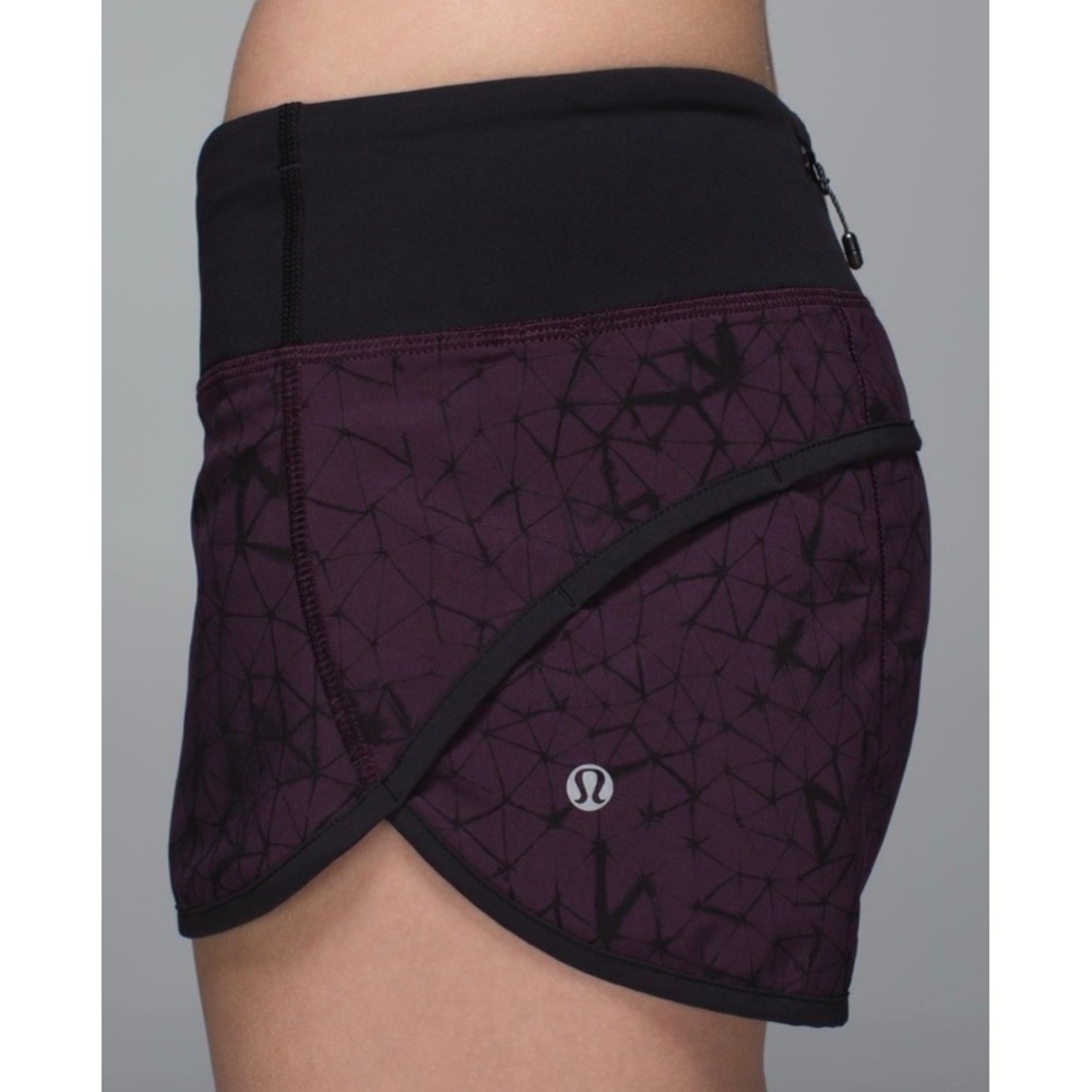 Lululemon Speed Up Shorts Star Crushed Black Cherry Size 6 Running Workout